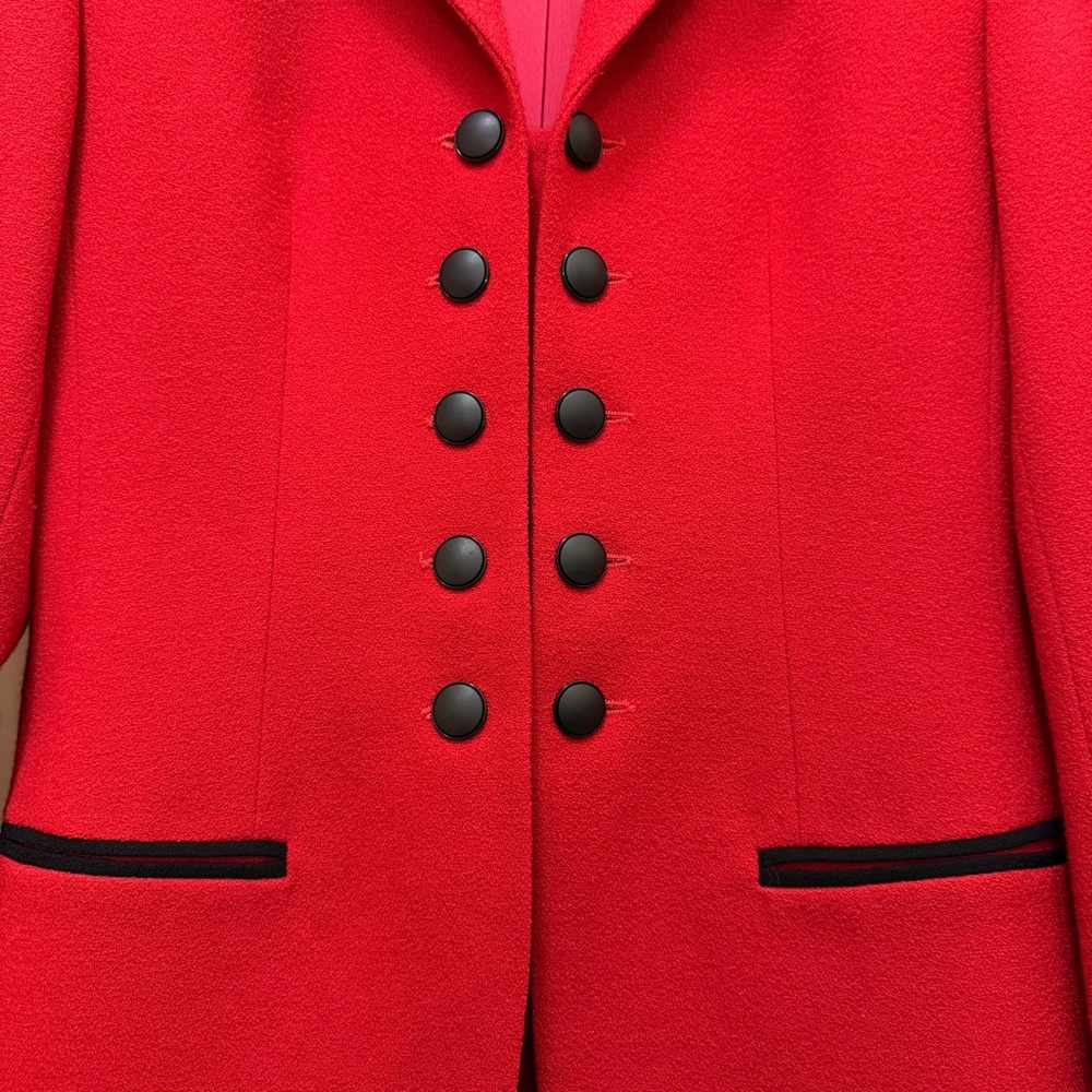 Jules Miller Vintage Red Wool Military Blazer Jacket USA Women’s 8 80s - Picture 9 of 12